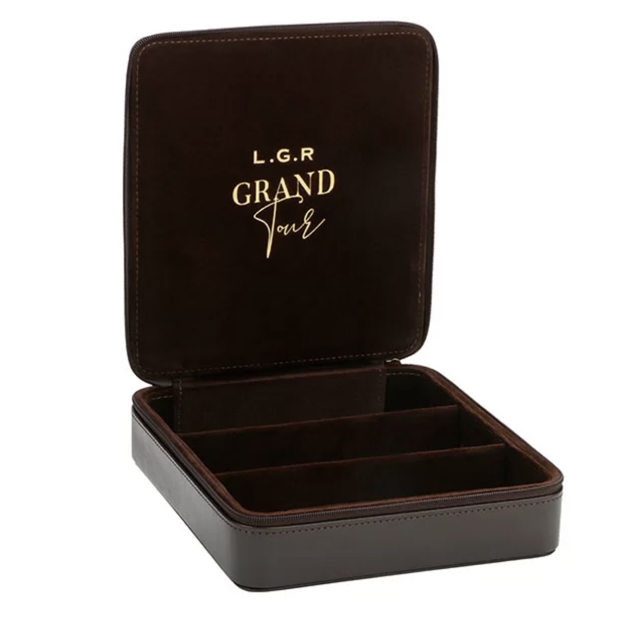 Alternative view of L.G.R. Grand Tour Travel Case 3 frames Brown Leather
